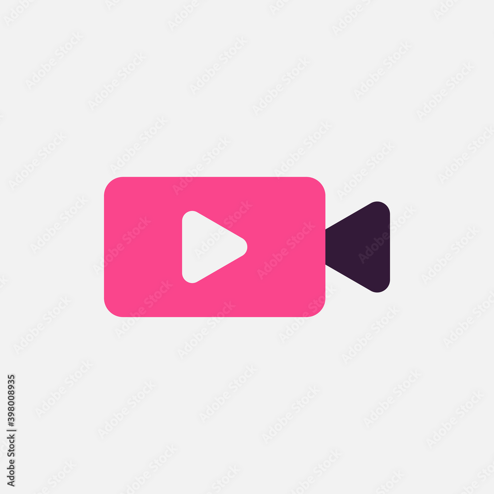 Video camera flat icon. Vector illustration Video camera flat icon. Vector illustration