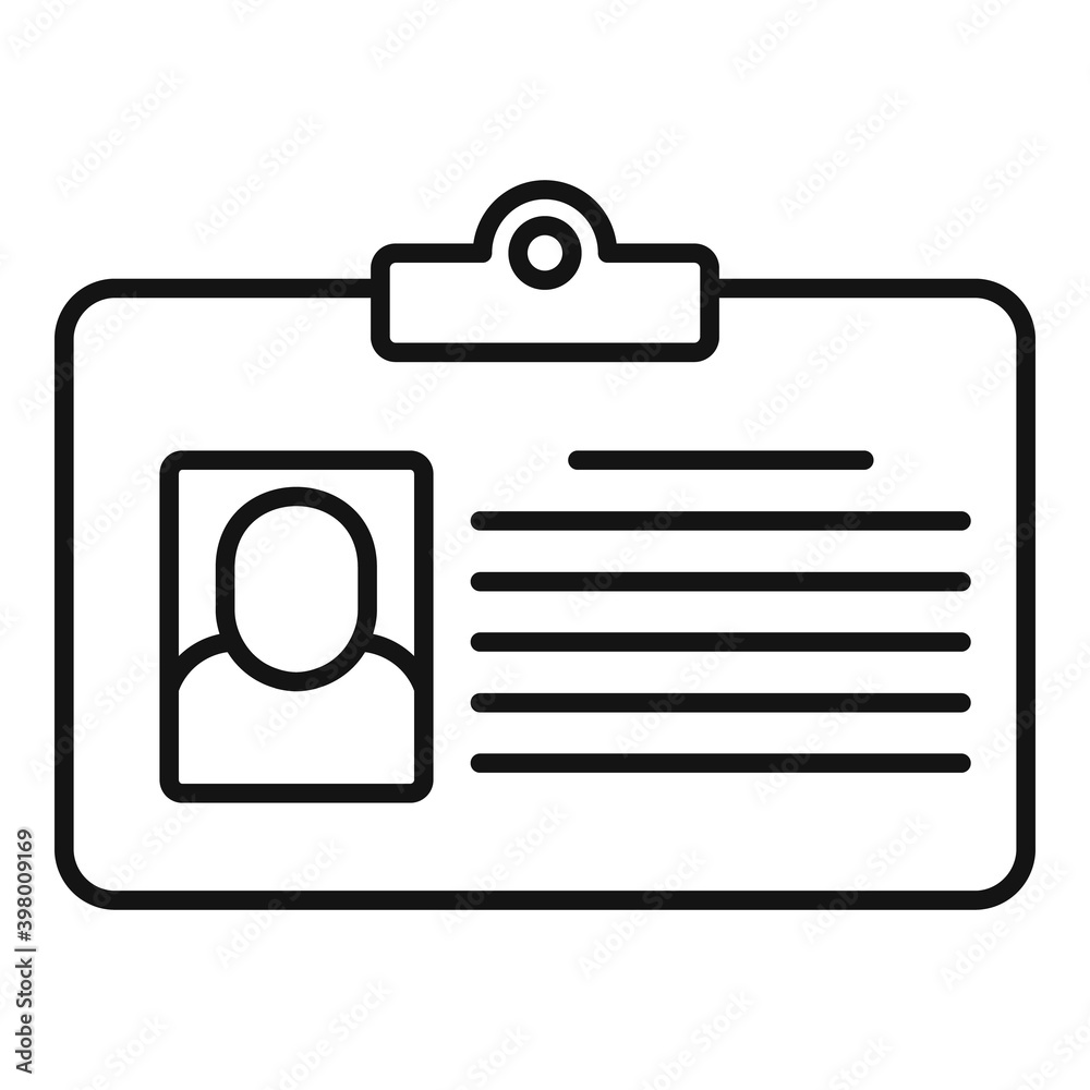 Room service id card icon. Outline room service id card vector icon for web design isolated on white background Room service id card icon. Outline room service id card vector icon for web design isolated on white background