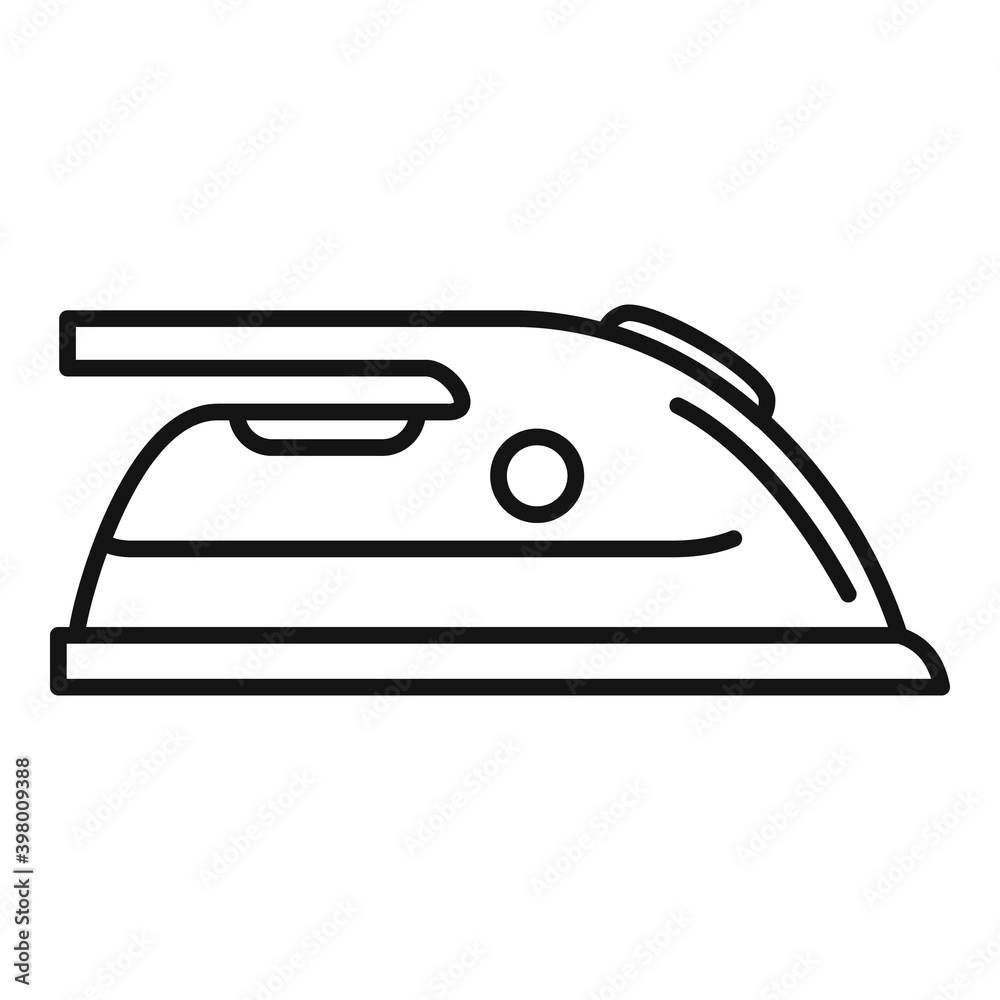 Room service iron icon. Outline room service iron vector icon for web design isolated on white background