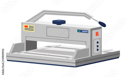 Cutting paper cutter icon. Element of printing house illustration. Premium quality graphic design of printing studio equipment, Manual guillotine for paper isolated. Hand machine for typography