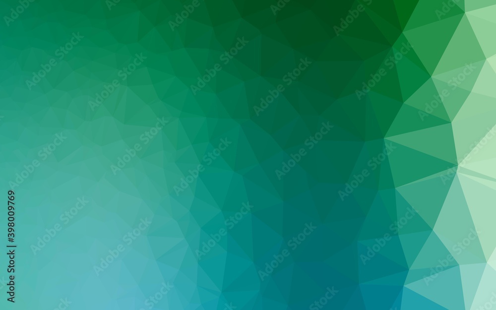 Obraz premium Light Blue, Green vector low poly cover.