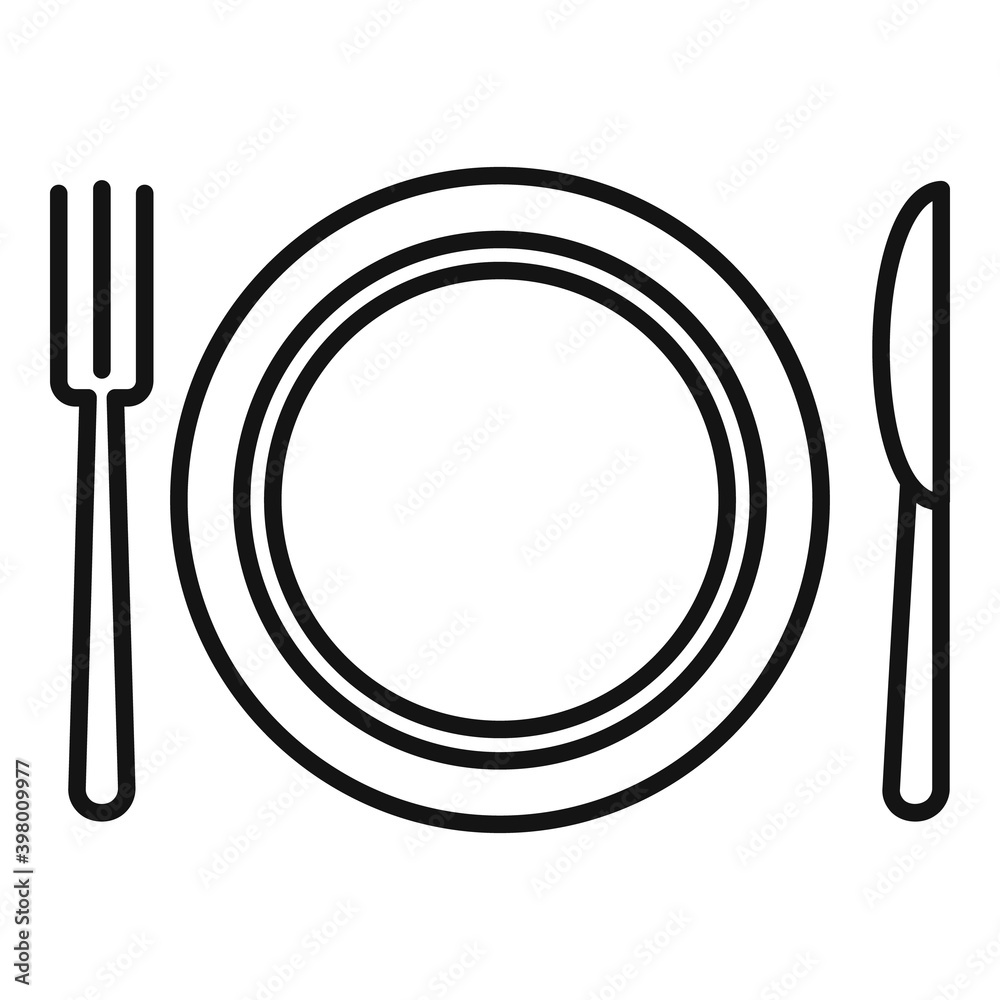 Room service dishes icon. Outline room service dishes vector icon for web design isolated on