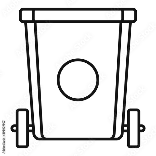 Room service garbage cart icon. Outline room service garbage cart vector icon for web design isolated on white background