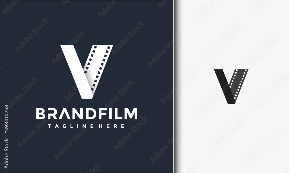 initial V movie film logo Stock Vector | Adobe Stock