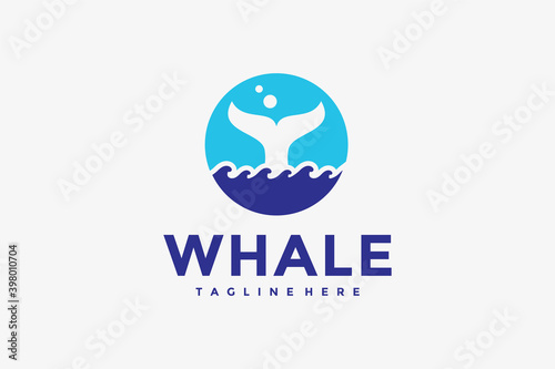 whale tail waves logo