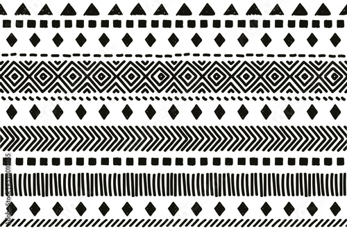 Ethnic vector seamless pattern. Tribal geometric background, boho motif, maya, aztec ornament illustration. rug textile print texture