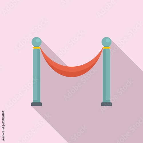 Cinema red barrier icon. Flat illustration of cinema red barrier vector icon for web design