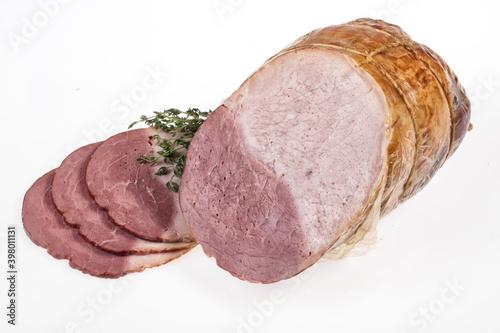 Piece Of Ham On White