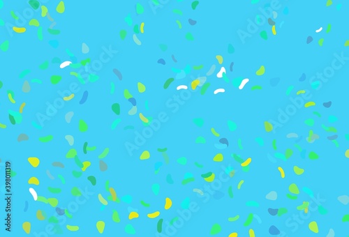 Light Blue  Yellow vector backdrop with abstract shapes.
