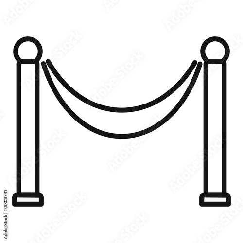 Cinema barrier icon. Outline cinema barrier vector icon for web design isolated on white background