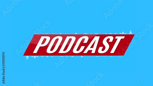 Podcast logo. Recording studio template
