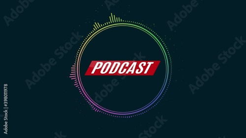 Podcast logo. Recording studio template