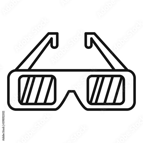 Cinema 3d glasses icon. Outline cinema 3d glasses vector icon for web design isolated on white background
