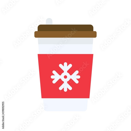 Take away coffee cup icon, Christmas food and drink vector
