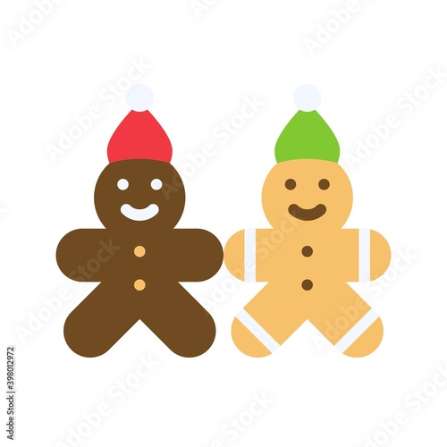 Gingerbread cookies icon, Christmas food and drink vector