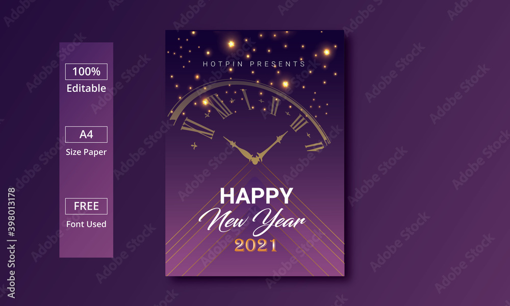 Happy new year 2021. Invitation Card Design for New Year. Happy new year 2021. Invitation Card Design for New Year.