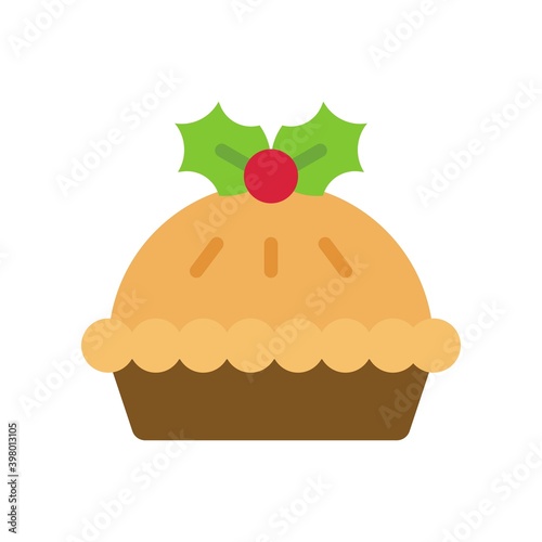 Christmas pie icon, Christmas food and drink vector