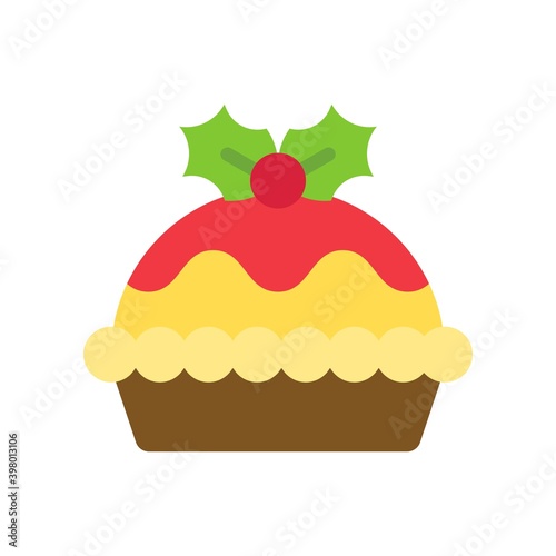 Christmas pie icon, Christmas food and drink vector