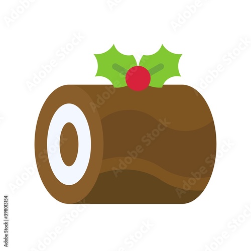 Swiss roll icon, Christmas food and drink vector