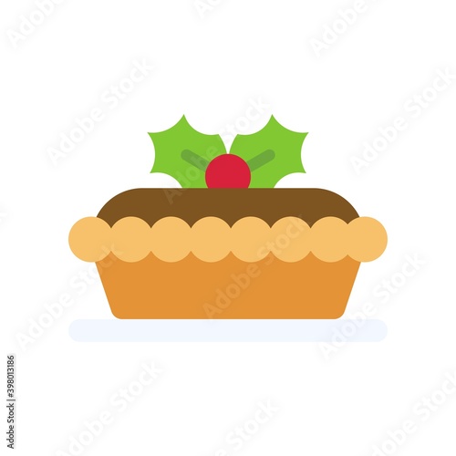 Mince pie icon, Christmas food and drink vector photo