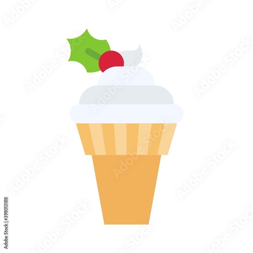 Soft serve icon, Christmas food and drink vector