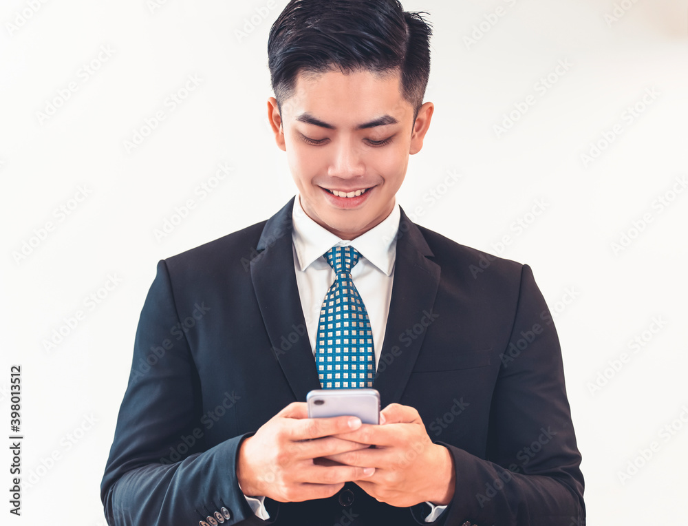 Portrait of happy businessman using mobile phone Portrait of happy businessman using mobile phone