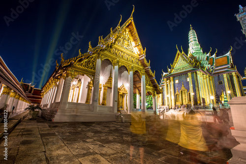 Background of one of Bangkok's major tourist attractions(Temple of the Emerald Buddha-Wat Phra Si Rattana Satsadaram/Wat Phra Kaew, tourists all over the world always come to admire the beauty in thai © bangprik