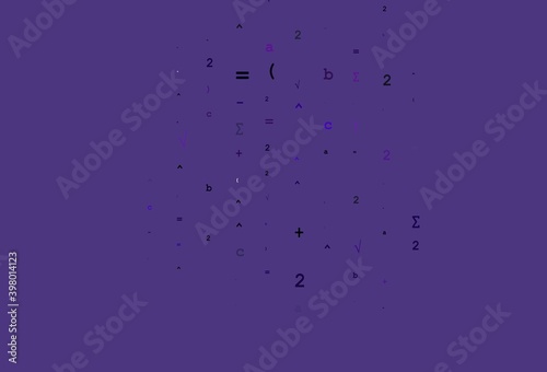 Light Purple vector pattern with arithmetic signs.