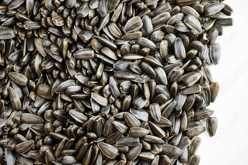 Sunflower seeds close-up and macro background Sunflower seeds close-up and macro background