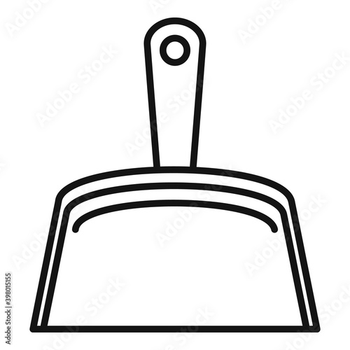Cleaning dust pan icon. Outline cleaning dust pan vector icon for web design isolated on white background