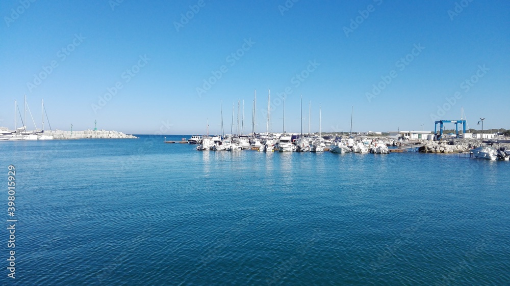 Boat sin the port of Adriatic sea, Italy