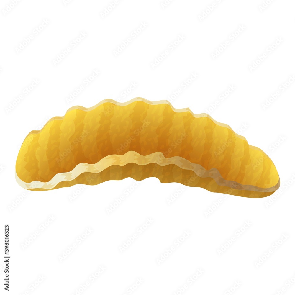 Striped chips potato icon. Cartoon of striped chips potato vector icon for web design isolated on white background Striped chips potato icon. Cartoon of striped chips potato vector icon for web design isolated on white background