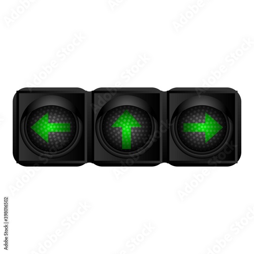 Green traffic lights icon. Cartoon of green traffic lights vector icon for web design isolated on white background