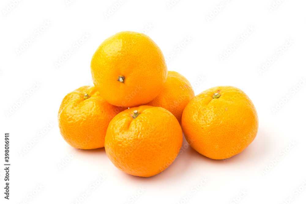 Mandarin-Honey Murcott oranges on white background, Golden orange to celebrate the Chinese festival. Mandarin-Honey Murcott oranges on white background, Golden orange to celebrate the Chinese festival.