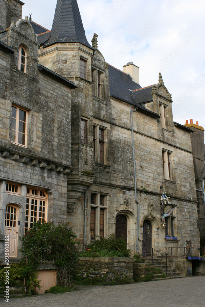 stone mansion and house in rochefort-en-terre in brittany (france)