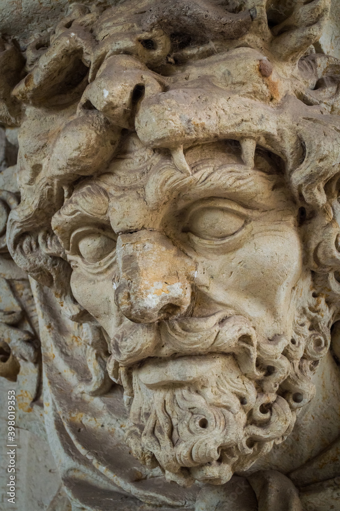 Zwinger palace in Dresden, Germany. Sculpture and architecture. Beautiful statue