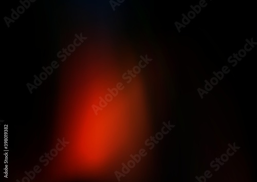 Dark Orange vector background with curved circles.