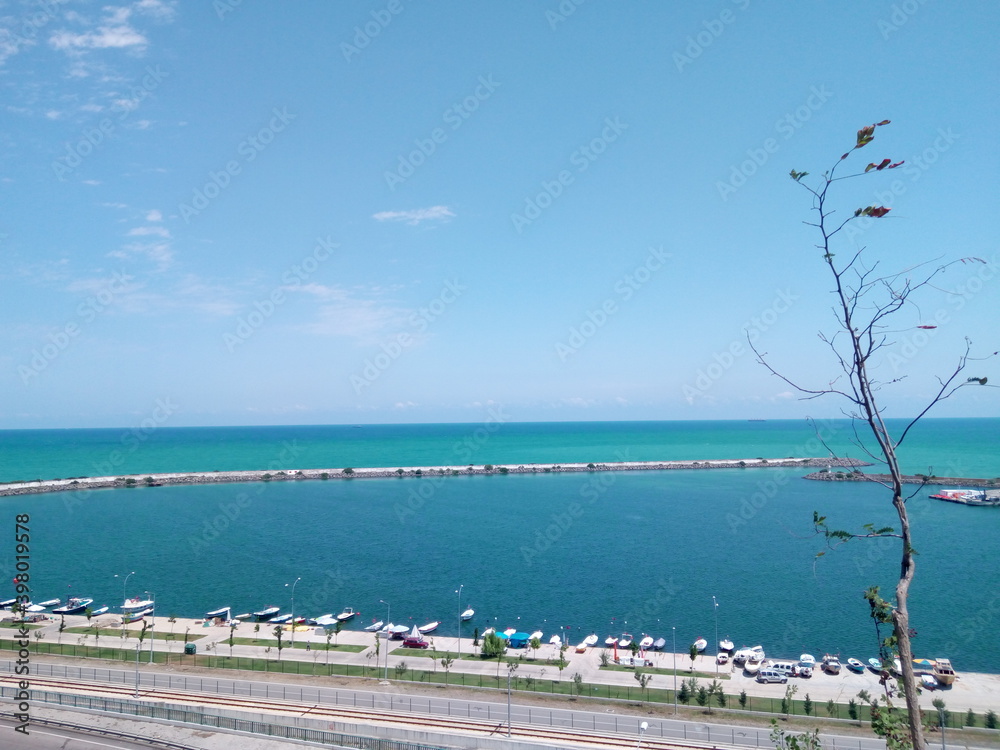 Fototapeta premium view of the sea from the beach
