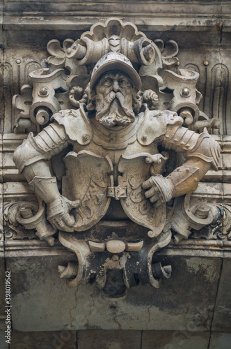 Zwinger palace in Dresden, Germany. Sculpture and architecture. Beautiful statue