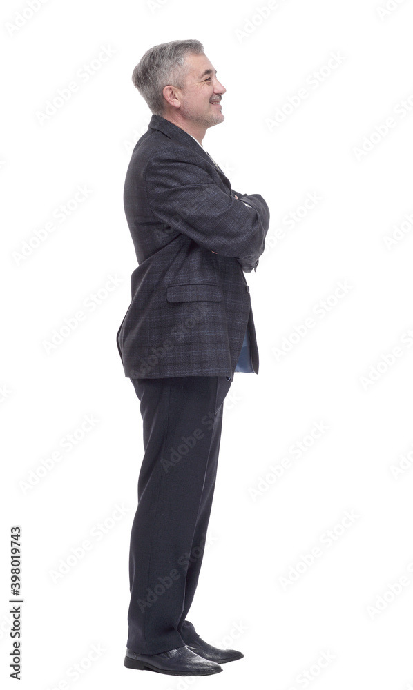 glad mature man in casual clothes. isolated on a white glad mature man in casual clothes. isolated on a white