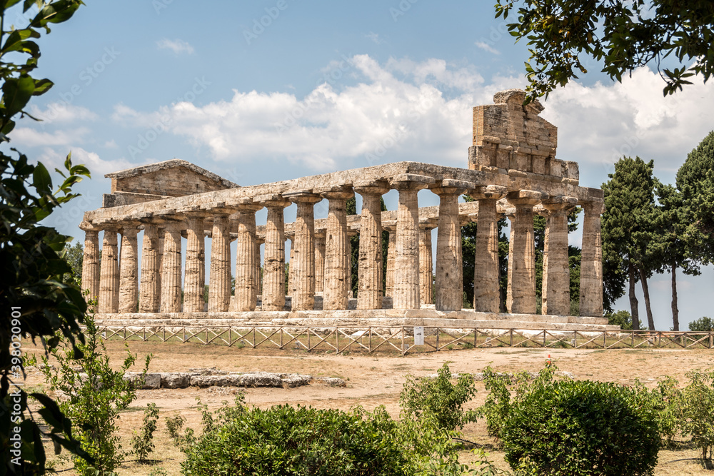 Archaeological site of Paestum , Temple of Athena, Campania, Italy