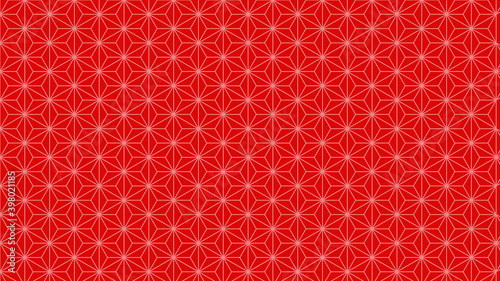 和を感じる背景素材　麻の葉　伝統模様　赤