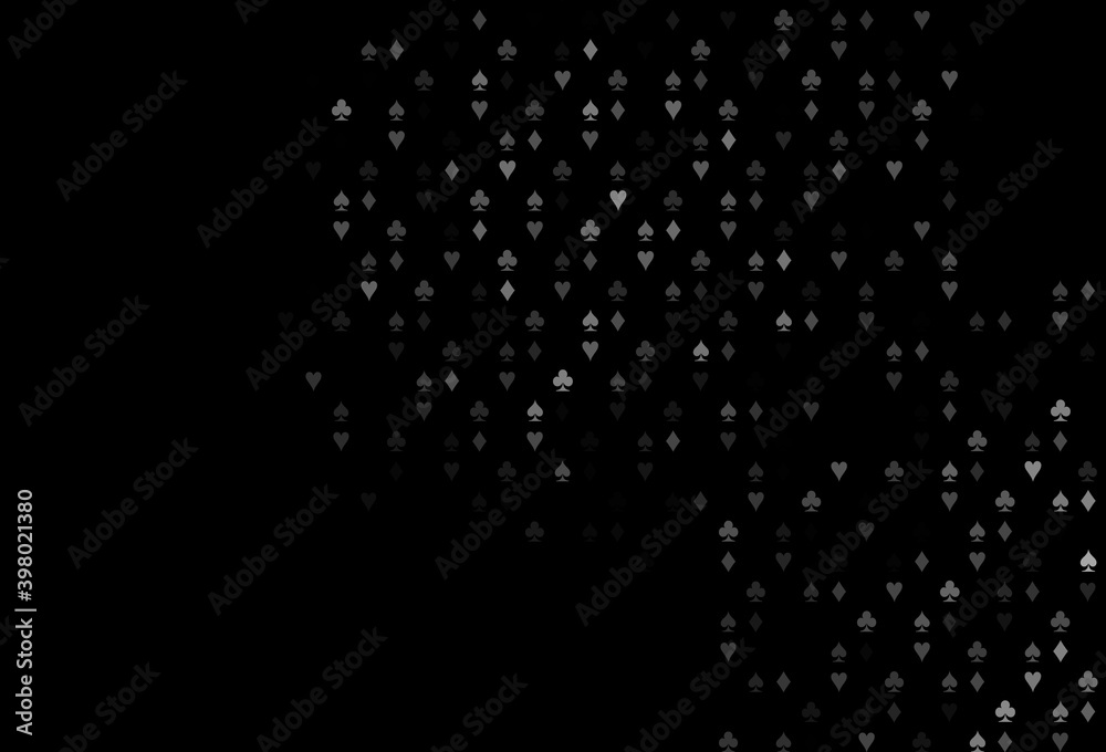 Dark Silver, Gray vector cover with symbols of gamble.