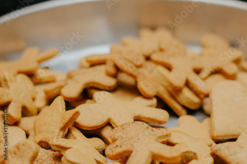 Homemade Christmas cookies in the shape.