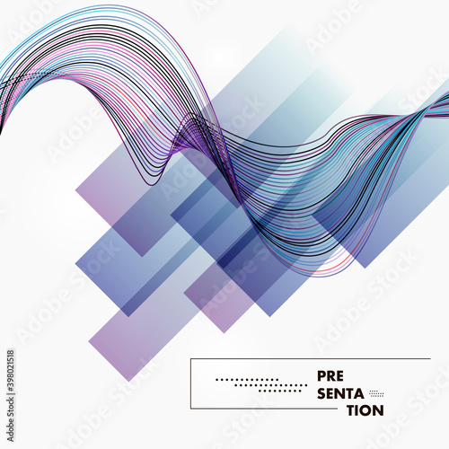 Colorful smooth lines on background. Futuristic wallpaper. Futuristic design brochure. Line pattern. Layout template