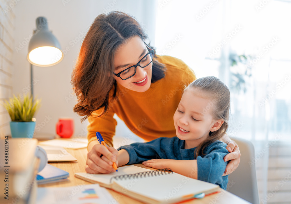 Girl doing homework or online education. Girl doing homework or online education.