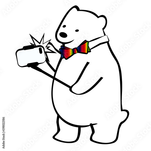 A cute gay polar bear make selfie