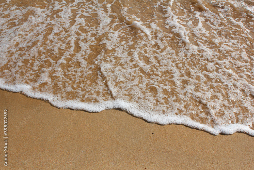 Sand beach and spume Sand beach and spume