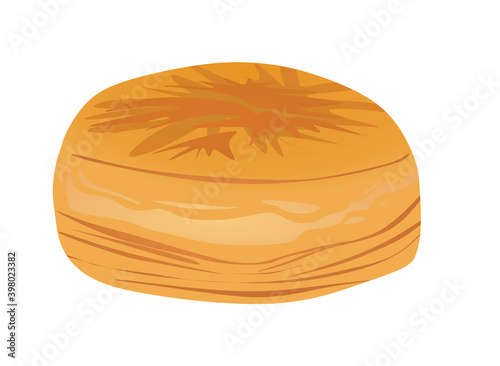 Round bakery pastry. vector illustration