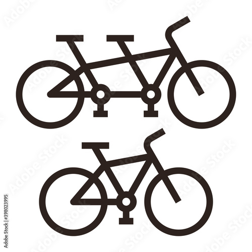 Bike and tandem bike icon